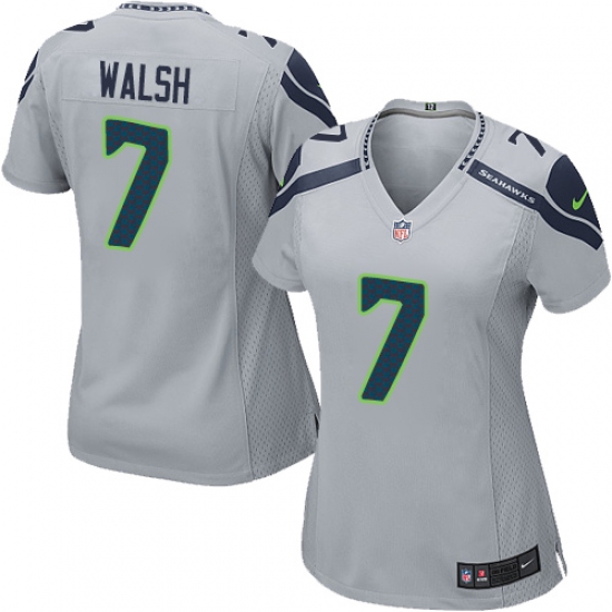 Women's Nike Seattle Seahawks #7 Blair Walsh Game Grey Alternate NFL Jersey - Ujersey