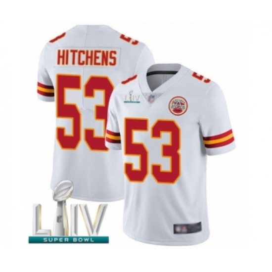 Youth Kansas City Chiefs #53 Anthony Hitchens White Vapor Untouchable Limited Player Super Bowl LIV Bound Football Jersey - Ujersey