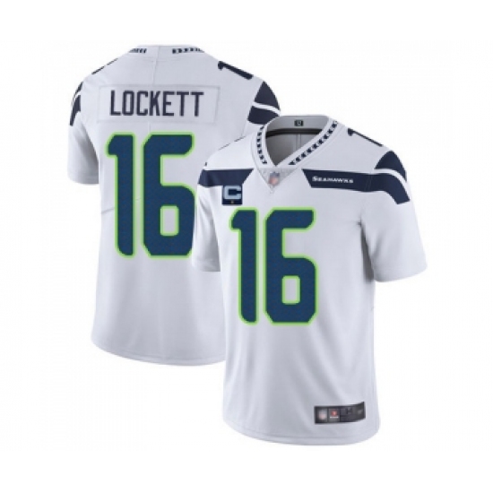 Men's Seattle Seahawks 2022 #16 Tyler Lockett White With 1-star C Patch Vapor Untouchable Limited Stitched NFL Jersey - Ujersey