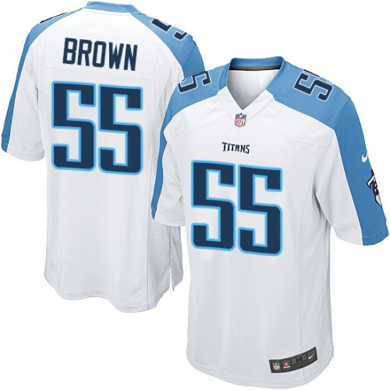 Men's Nike Tennessee Titans #55 Jayon Brown Game White NFL Jersey - Ujersey