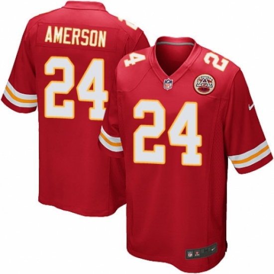 Men's Nike Kansas City Chiefs #24 David Amerson Game Red Team Color NFL Jersey - Ujersey