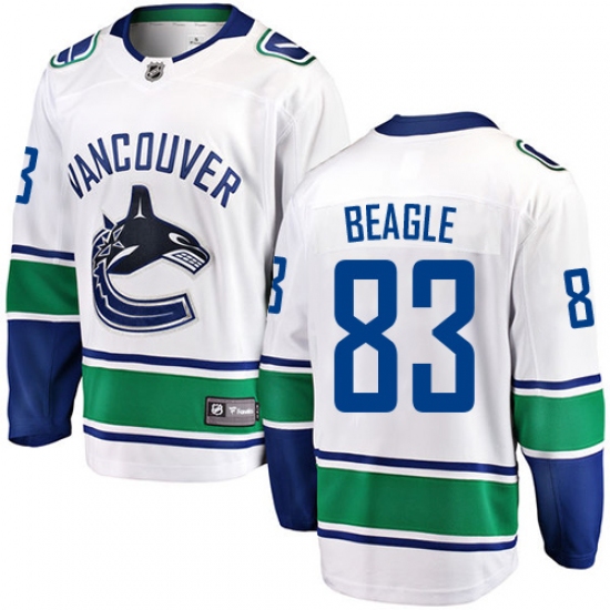 Men's Vancouver Canucks #83 Jay Beagle Fanatics Branded White Away Breakaway NHL Jersey - Ujersey