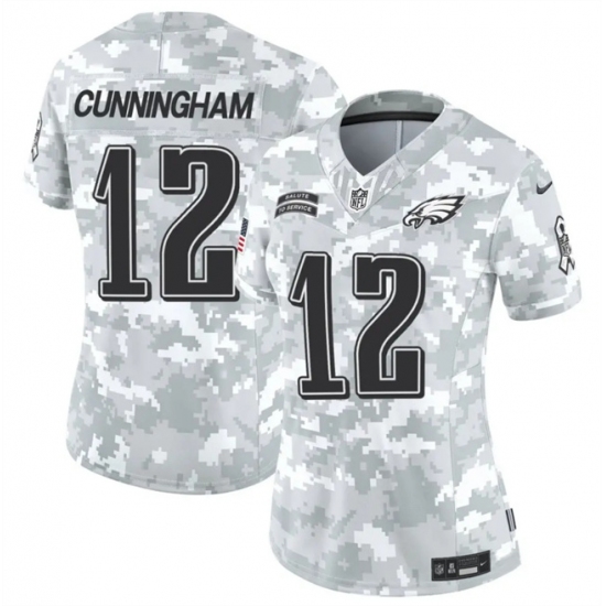 Women's Philadelphia Eagles #12 Randall Cunningham 2024 F.U.S.E Arctic Camo Salute To Service Limited Stitched Jersey(Run Small) - Ujersey