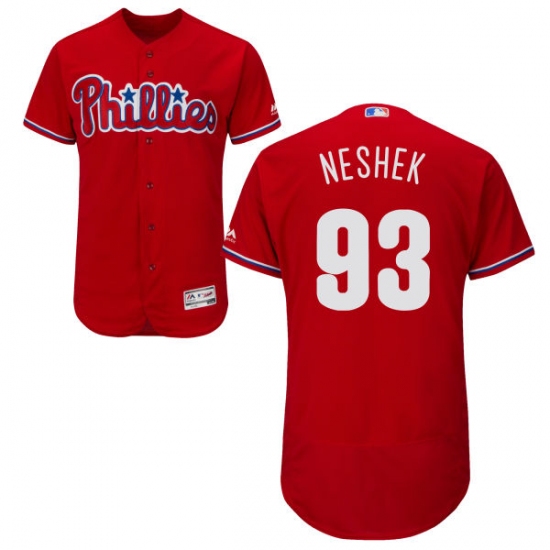 Men's Majestic Philadelphia Phillies #93 Pat Neshek Red Alternate Flex Base Authentic Collection MLB Jersey - Ujersey