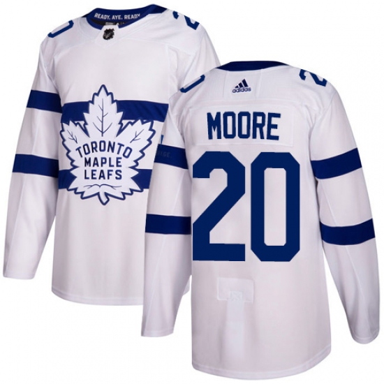Men's Adidas Toronto Maple Leafs #20 Dominic Moore Authentic White 2018 Stadium Series NHL Jersey - Ujersey