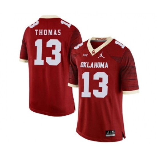 Oklahoma Sooners 13 Ahmad Thomas Red 47 Game Winning Streak College Football Jersey - Ujersey