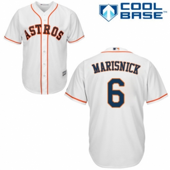 Men's Majestic Houston Astros #6 Jake Marisnick Replica White Home Cool Base MLB Jersey - Ujersey