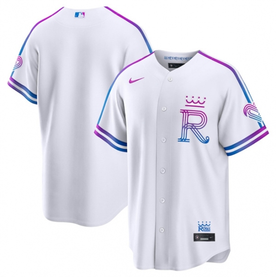 Men's Kansas City Royals Blank White 2026 City Connect Stadium Stitched Baseball Jersey - Ujersey