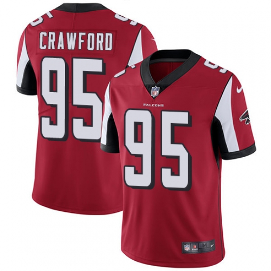 Youth Nike Atlanta Falcons #95 Jack Crawford Red Team Color Vapor Untouchable Limited Player NFL Jersey - Ujersey