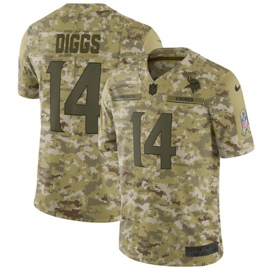 Youth Nike Minnesota Vikings #14 Stefon Diggs Limited Camo 2018 Salute to Service NFL Jersey - Ujersey
