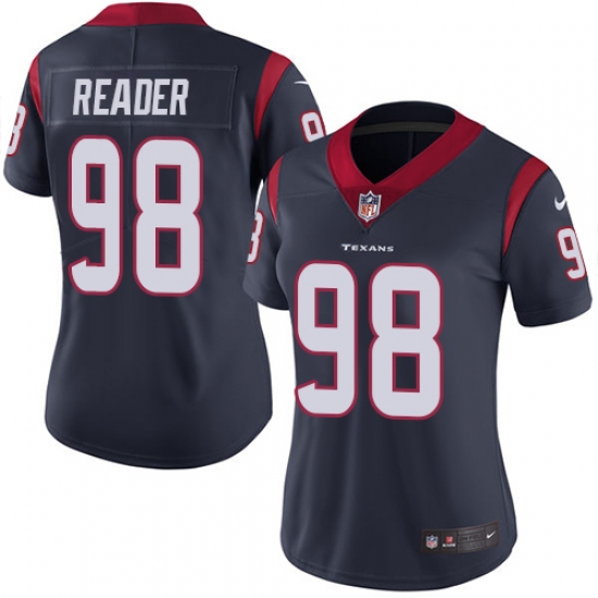 Women's Nike Houston Texans #98 D.J. Reader Navy Blue Team Color Vapor Untouchable Limited Player NFL Jersey