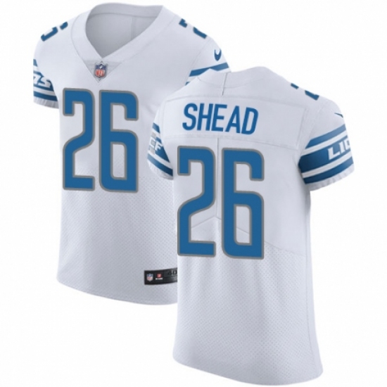Men's Nike Detroit Lions #26 DeShawn Shead White Vapor Untouchable Elite Player NFL Jersey - Ujersey