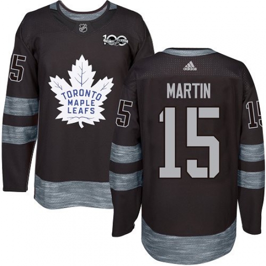 Men's Reebok Toronto Maple Leafs #15 Matt Martin Authentic Black 1917-2017 100th Anniversary NHL Jersey
