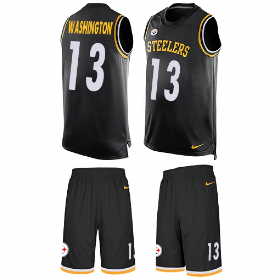 Men's Nike Pittsburgh Steelers #13 James Washington Limited Black Tank Top Suit NFL Jersey - Ujersey