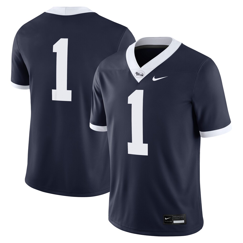 Men's Nike #1 Navy Penn State Nittany Lions Generations of Greatness Jersey - ujerseystore