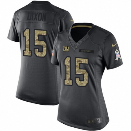 Women's Nike New York Giants #15 Riley Dixon Limited Black 2016 Salute to Service NFL Jersey - Ujersey