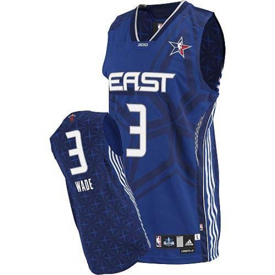 Men's Adidas Miami Heat #3 Dwyane Wade Authentic Blue 2010 All Star NBA Jersey - Ujersey