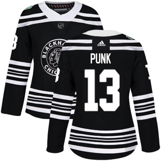Women's Adidas Chicago Blackhawks #13 CM Punk Authentic Black 2019 Winter Classic NHL Jersey - Ujersey