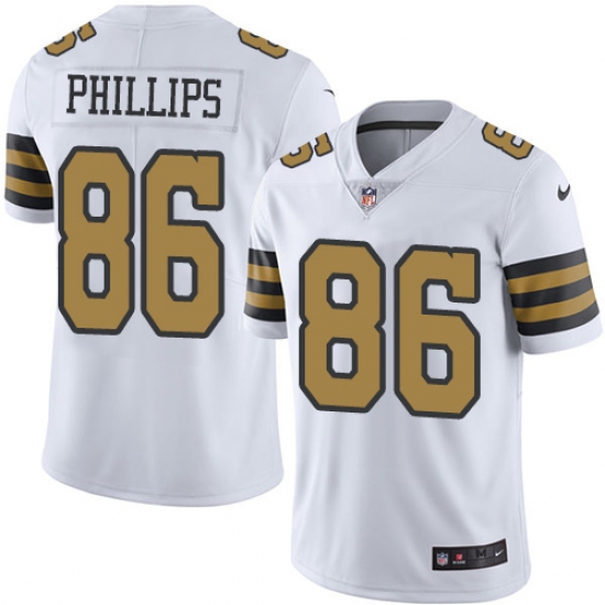 Men's Nike New Orleans Saints #86 John Phillips Limited White Rush Vapor Untouchable NFL Jersey - Ujersey
