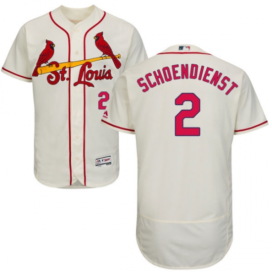 Men's Majestic St. Louis Cardinals #2 Red Schoendienst Cream Alternate Flex Base Authentic Collection MLB Jersey - Ujersey