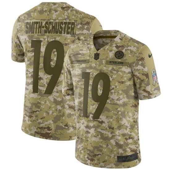Men's Nike Pittsburgh Steelers #19 JuJu Smith-Schuster Limited Camo 2018 Salute to Service NFL Jersey - Ujersey