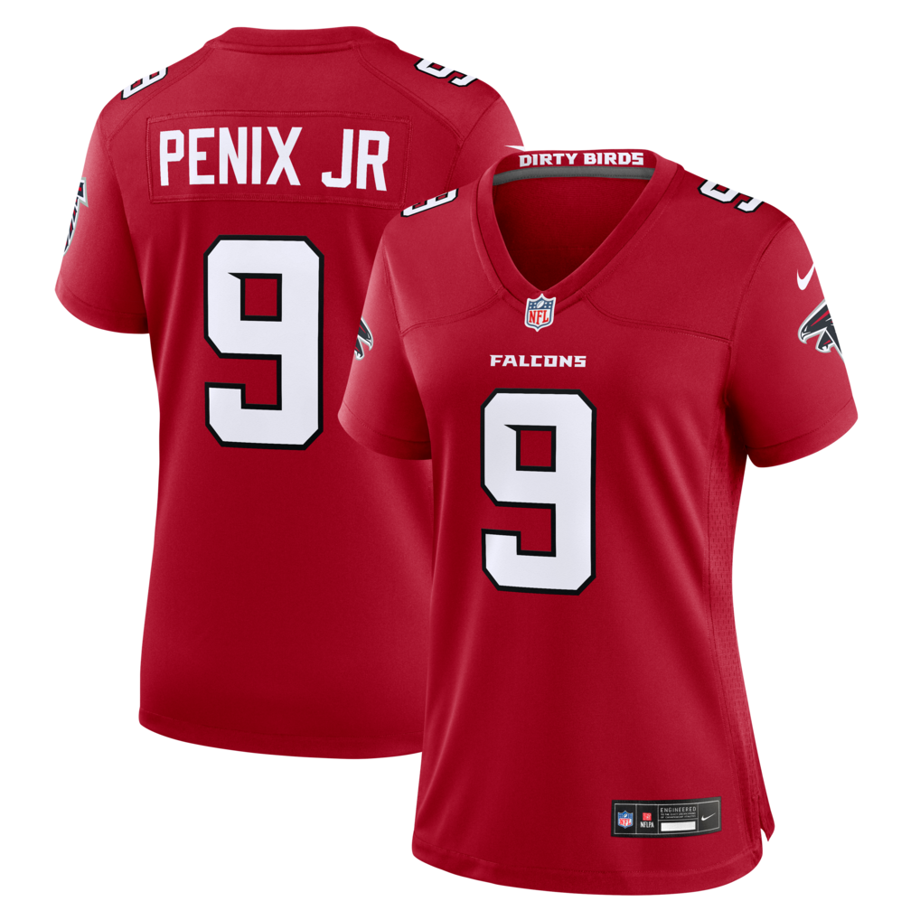 Women's Atlanta Falcons Michael Penix Jr. Nike Red Game Jersey - ujerseystore