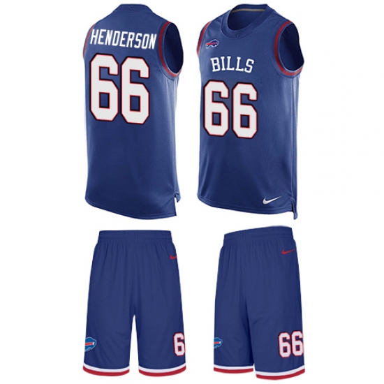 Men's Nike Buffalo Bills #66 Seantrel Henderson Limited Royal Blue Tank Top Suit NFL Jersey - Ujersey