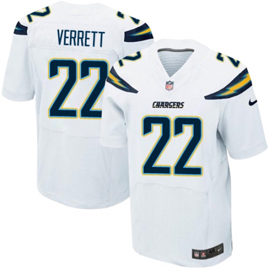 Men's Nike Los Angeles Chargers #22 Jason Verrett Elite White NFL Jersey - Ujersey