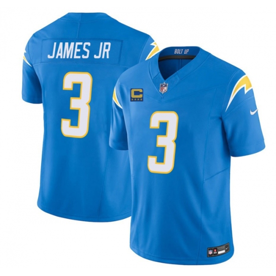 Men's Los Angeles Chargers #3 Derwin James JR Blue 2025 F.U.S.E With 4-Star C Vapor Limited Stitched Football Jersey - Ujersey