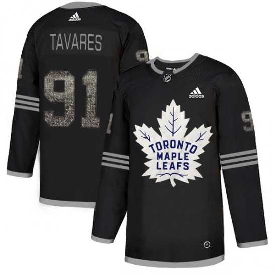 Men's Adidas Toronto Maple Leafs #91 John Tavares Black Authentic Classic Stitched NHL Jersey - Ujersey