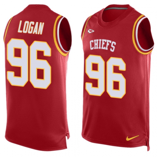 Men's Nike Kansas City Chiefs #96 Bennie Logan Limited Red Player Name & Number Tank Top NFL Jersey - Ujersey
