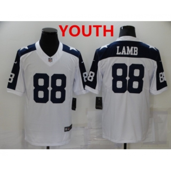 Youth Dallas Cowboys #88 CeeDee Lamb White Thanksgiving Vapor Untouchable Stitched NFL Nike Limited Jersey - Ujersey