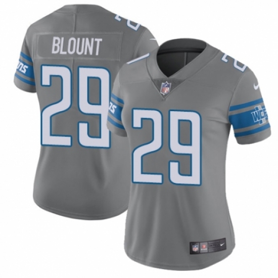 Women's Nike Detroit Lions #29 LeGarrette Blount Limited Steel Rush Vapor Untouchable NFL Jersey - Ujersey