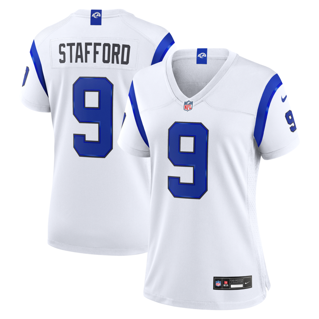 Women's Los Angeles Rams Matthew Stafford Nike Fearsome White Game Jersey