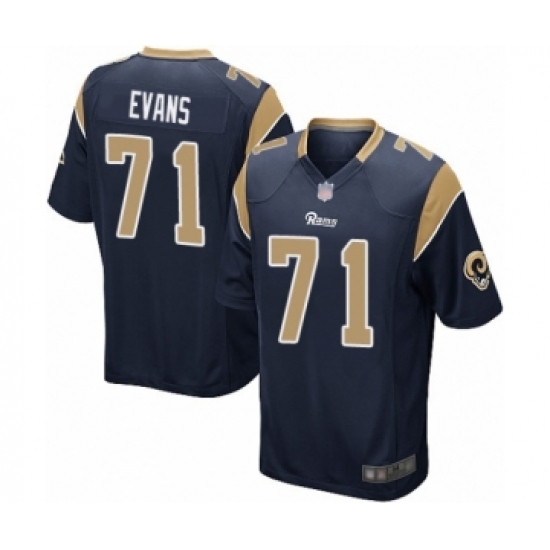 Men's Los Angeles Rams #71 Bobby Evans Game Navy Blue Team Color Football Jersey - Ujersey