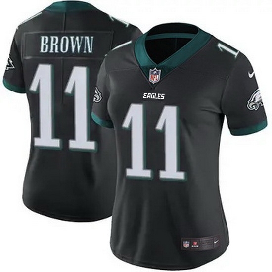 Women Philadelphia Eagles # A.J. Brown Black F U S E Stitched NFL Jersey