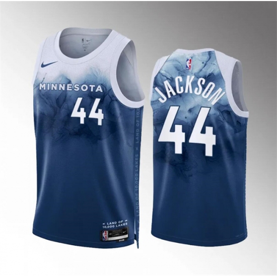 Men's Minnesota Timberwolves #44 Justin Jackson Blue 2023-24 City Edition Stitched Jersey - Ujersey