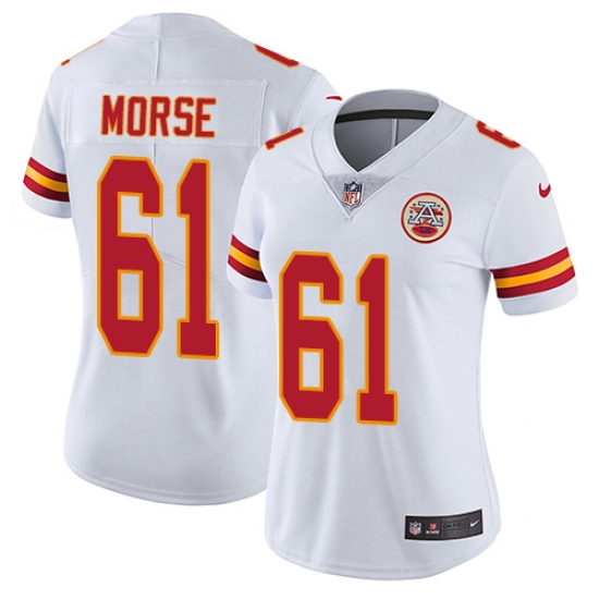 Women's Nike Kansas City Chiefs #61 Mitch Morse White Vapor Untouchable Limited Player NFL Jersey - Ujersey
