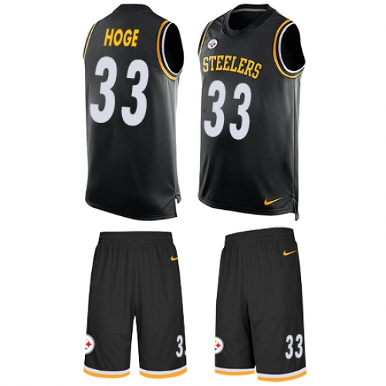Men's Nike Pittsburgh Steelers #33 Merril Hoge Limited Black Tank Top Suit NFL Jersey - Ujersey
