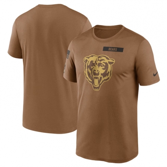 Men's Chicago Bears 2023 Brown Salute To Service Legend Performance T Shirt - Ujersey