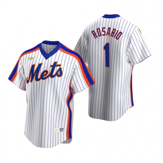 Men's Nike New York Mets #1 Amed Rosario White Cooperstown Collection Home Stitched Baseball Jersey - Ujersey