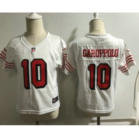 Toddler San Francisco 49ers #10 Jimmy Garoppolo White 2018 Color Rush Vapor Untouchable Limited Jersey - Ujersey