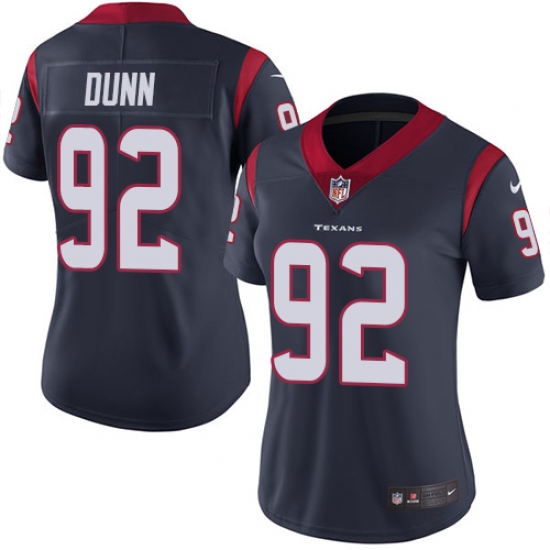 Women's Nike Houston Texans #92 Brandon Dunn Navy Blue Team Color Vapor Untouchable Limited Player NFL Jersey - Ujersey