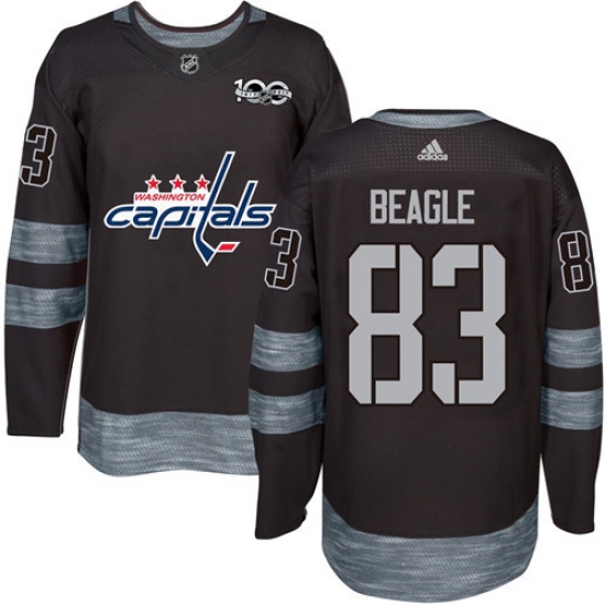 Men's Adidas Washington Capitals #83 Jay Beagle Authentic Black 1917-2017 100th Anniversary NHL Jersey - Ujersey