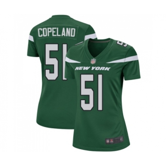 Women's New York Jets #51 Brandon Copeland Game Green Team Color Football Jersey - Ujersey