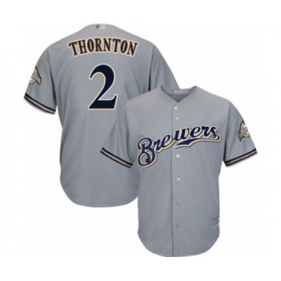 Youth Milwaukee Brewers #2 Trent Grisham Authentic Grey Road Cool Base Baseball Player Jersey - Ujersey