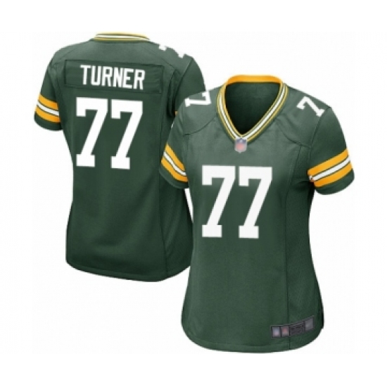 Women's Green Bay Packers #77 Billy Turner Game Green Team Color Football Jersey - Ujersey