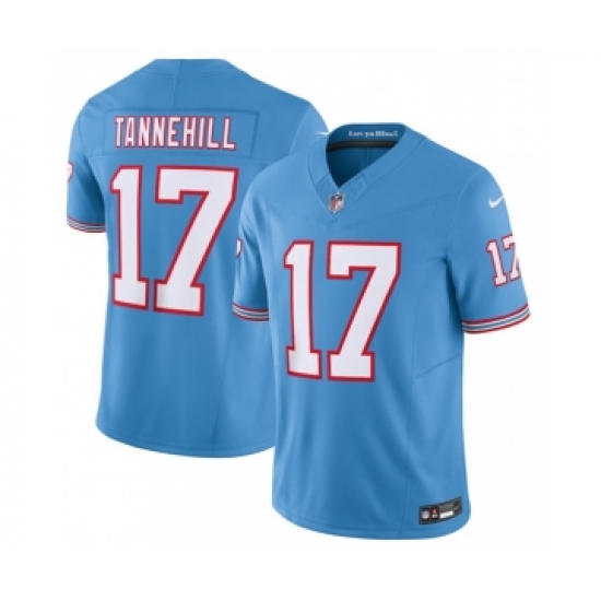 Men's Nike Tennessee Titans #17 Ryan Tannehill Light Blue 2023 F.U.S.E. Vapor Limited Throwback Stitched Football Jersey - Ujersey