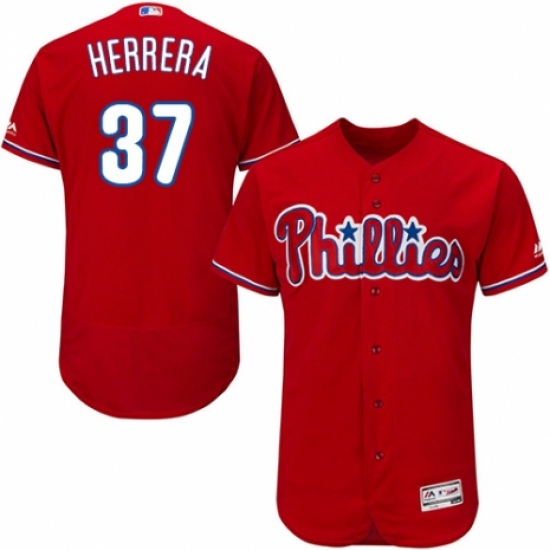 Men's Majestic Philadelphia Phillies #37 Odubel Herrera Red Alternate Flex Base Authentic Collection MLB Jersey - Ujersey