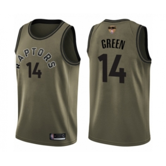 Men's Toronto Raptors #14 Danny Green Swingman Green Salute to Service 2019 Basketball Finals Bound Jersey - Ujersey